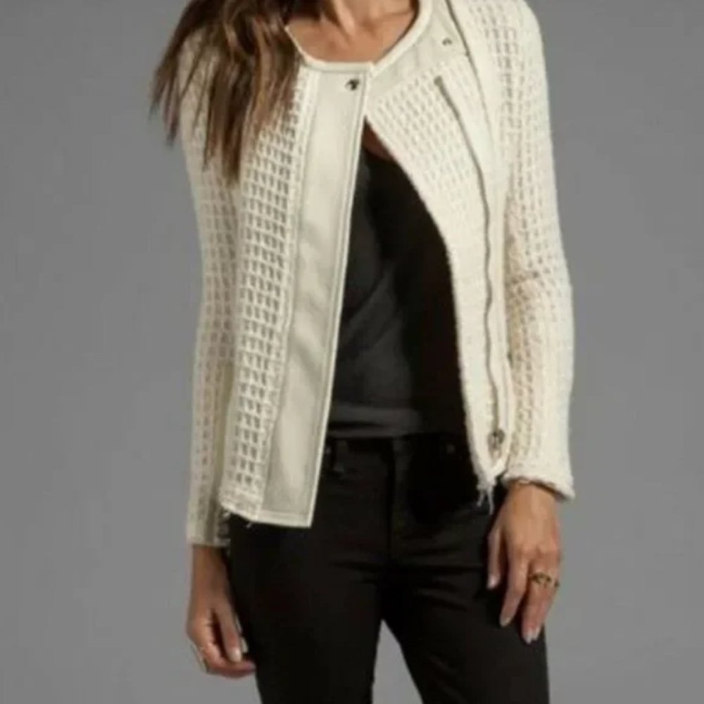 IRO Sari Tweed Cream Jacket Size 40